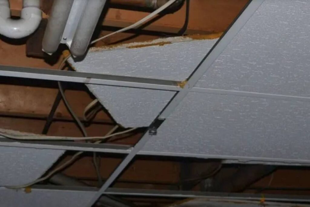 water damage in ceiling